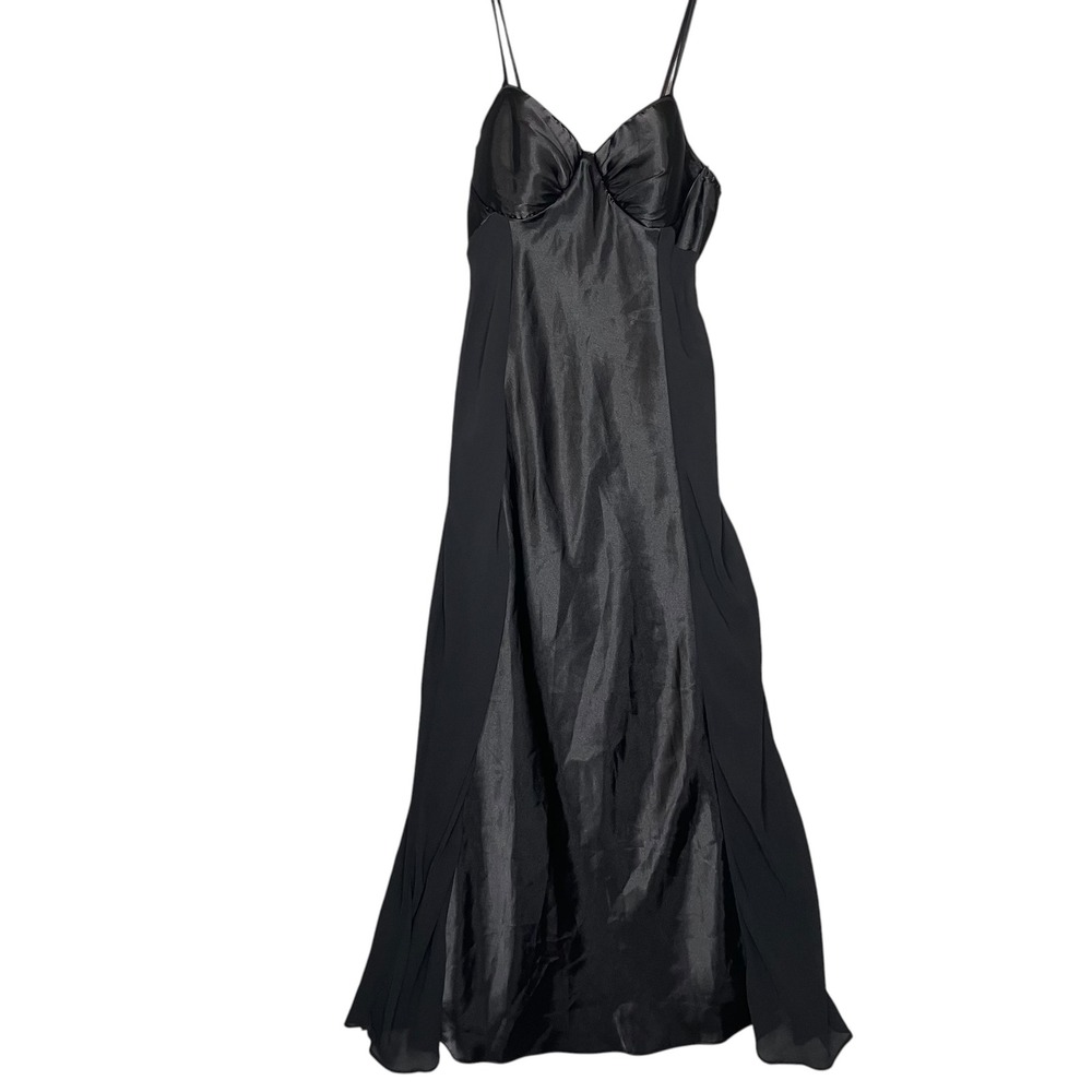 Cinema Etoile Nightgown Womens S Black Long Satin Sheer Lingerie Gown Goth Glam